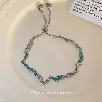 Новый модный голубой нерегулярный персонализированный универсальный геометрический браслет для женщин