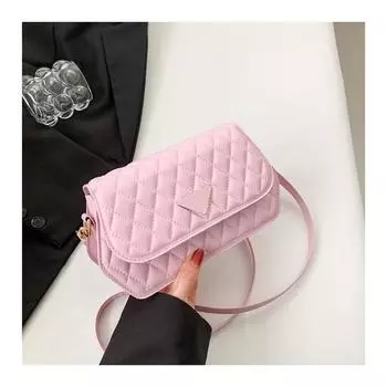 Новый модный и нишевый дизайн, маленькая квадратная сумка с текстурой, сумка с жемчужной цепочкой, маленькая ароматная сумка через плечо с ромбовидной сеткой для женщин