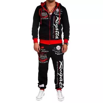Новый модный и универсальный мужской повседневный костюм, кардиган для занятий спортом на открытом воздухе и фитнесом, комплект из брюк с капюшоном и длинными рукавами M