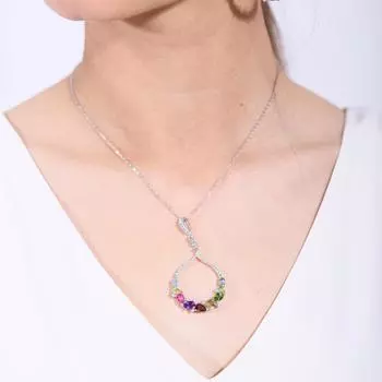 Новый модный кулон с драгоценными камнями натурального цвета, цепочка на ключицу с топазом, ожерелье из стерлингового серебра 925 пробы в качестве подарка на день рождения для девочек