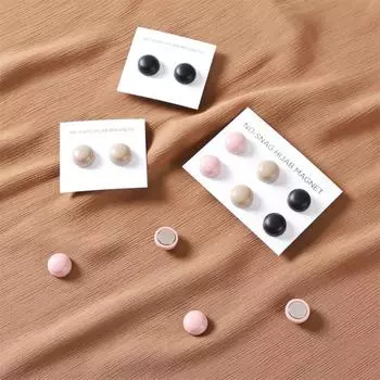 Новый модный матовый шелковый шарф магнитная брошь хиджаб круглые зажимы для женщин шаль мусульманская сильная магнитная кнопка тюрбан аксессуары розовый