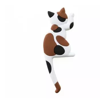 Новый модный милый креативный многофункциональный магнитный настенный крючок в виде кошки, наклейка на холодильник, магнит на холодильник, декоративный держатель вешалки