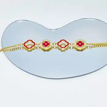 Новый модный минималистский браслет с цирконием и золотом, женский браслет с полым клевером золотой