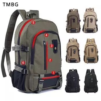 Новый модный мужской рюкзак для отдыха и путешествий, парусиновые рюкзаки большой вместимости, рюкзак с несколькими карманами, студенческие школьные сумки 47*30*17cm чёрный