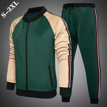 Новый модный мужской спортивный костюм для отдыха, красивый цвет, куртка, брюки, комплект из двух предметов S красный