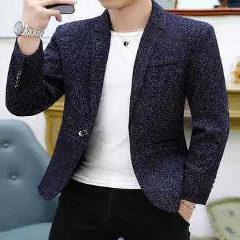 Новый модный повседневный мужской пиджак, хлопковый тонкий костюм в Корейском стиле, пиджак Masculino, мужские костюмы, куртка, пиджаки, мужская одежда, большие размеры 4XL M