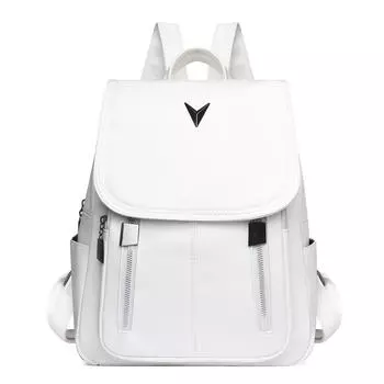 Новый модный повседневный рюкзак для женщин, большая вместительная сумка, высококачественная ткань из искусственной кожи бежевый