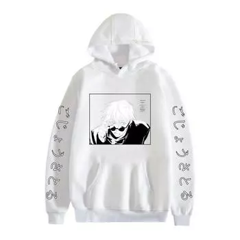 Новый модный повседневный свитер с капюшоном с принтом аниме XS