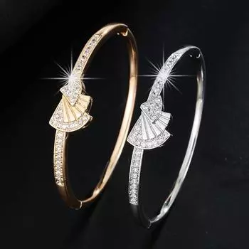 Новый модный простой элегантный дизайн с микро-инкрустацией цирконом и нишевым браслетом для подруги золотой