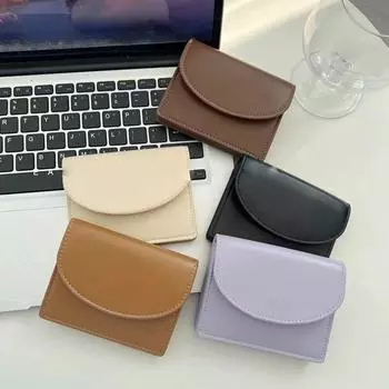 Новый модный простой кошелек на молнии из искусственной кожи для женщин, портативный чехол для карт, кошелек для монет, сумка для монет, держатель для карт с несколькими слотами для карт, чехол-кошелек кофейный