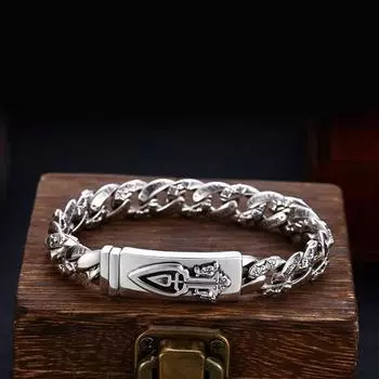 Новый модный ретро-браслет в национальном стиле с шестью истинными словами в китайском стиле с ваджрной цепочкой 18CM