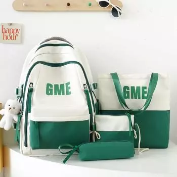 Новый модный рюкзак с высокой ценностью, контрастного цвета, школьный рюкзак для ученика средней школы, женский рюкзак большой вместимости для отдыха, для старшеклассницы зелёный