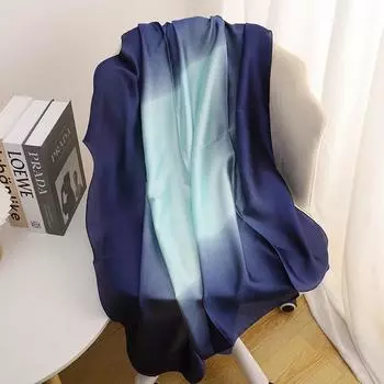 Новый модный шелковый градиентный квадратный шарф 90*90 см женский шейный платок для волос сумка основа мягкий шейный платок хиджаб платок платок