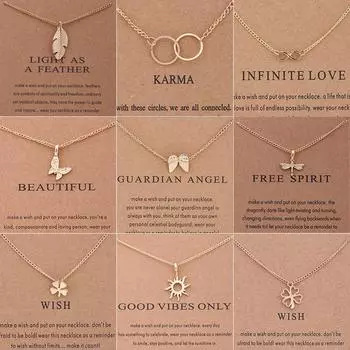 Новый модный сплав, милое элегантное солнце, любовь, звезда, листья, клевер, единорог, подвеска на удачу, ожерелья для женщин, модные аксессуары, ювелирные изделия China