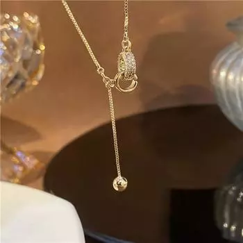 Новый модный стиль, круглые бусины, двойное кольцо, персонализированное ожерелье, женские украшения