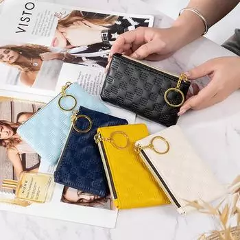 Новый модный унисекс кошелек для монет брелок из искусственной кожи на молнии маленький кошелек для денег сдача кошелек для монет baby голубой