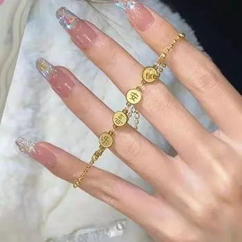 «Новый модный универсальный браслет Peace & Joy из титановой стали для женщин — минималистичный роскошный дизайн» золотой