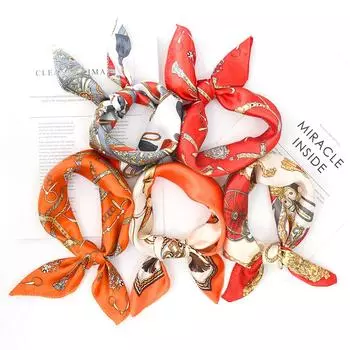 Новый модный высококачественный шелковый шарф квадратный шарф цепочка имитация шелка 50x50 маленький шарф для женщин 50*50CM