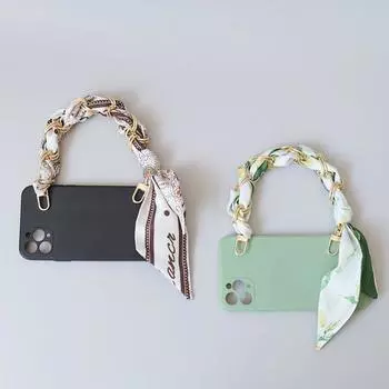 Новый модный женский чехол для телефона, цепочки, элегантные аксессуары, съемный милый ремешок с цветочным принтом, цепочка для телефона на запястье 30CM