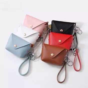 Новый модный женский мини-кошелек из искусственной кожи, держатель для карт, кошелек для монет, однотонный клатч, детские кошельки, маленькая сумочка светло-синий