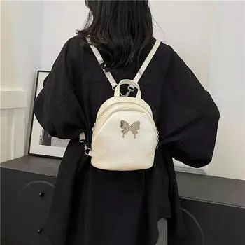Новый модный женский рюкзак, сумка на одно плечо, сумка через плечо, серебряная бабочка, нарядная сумка для пригородных поездок