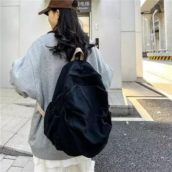 Новый модный женский рюкзак высокого качества, холщовая школьная сумка для девочек, большой вместительный дорожный рюкзак, студенческие сумки для книг Mochila чёрный