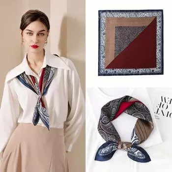 Новый модный женский шелковый шарф, имитация шелкового атласа, шарф-хиджаб 70*70 см, мягкий квадратный шарф, элегантный офисный хиджаб, повязка на голову