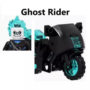 Новый Мок Призрачный Гонщик с мотоциклом Строительные блоки Мини Экшн Фигурка Игрушки