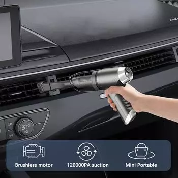 Новый мощный автомобильный пылесос 120000pa Беспроводной портативный робот-пылесос Мини-домашний открытый с разделением на влажную и сухую чистку клавиатуры Очистка автомобиля Brushless upgrade Green