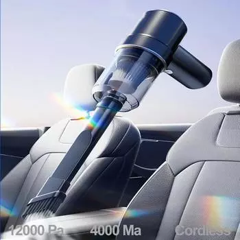 Новый мощный автомобильный пылесос 2-в-1 мощностью 12000 Па, мини-портативный пылесос и фен, подходящий для чистки клавиатуры в автомобиле дома China синий