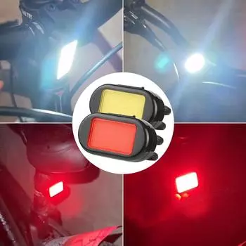 Новый мотоциклетный фонарь для ночной езды на велосипеде, задний фонарь, мигающий свет, зарядка типа C, водонепроницаемый COB, предупреждающий свет, велосипедный фонарь