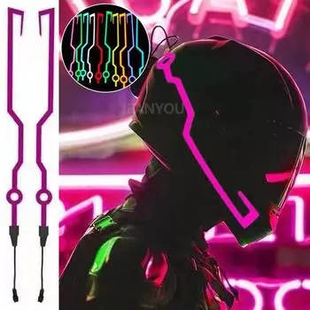 Новый мотоциклетный шлем светодиодные предупреждающие огни шлем для ночной езды мотор холодный свет полоса EL водонепроницаемая наклейка 4 мигающих аксессуара