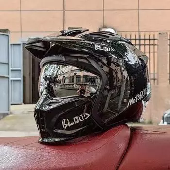 Новый мотоциклетный шлем винтажный шлем Moto Black Warrior комбинированный шлем полный полушлем круизный шлем мотокроссовый шлем Capacetes M