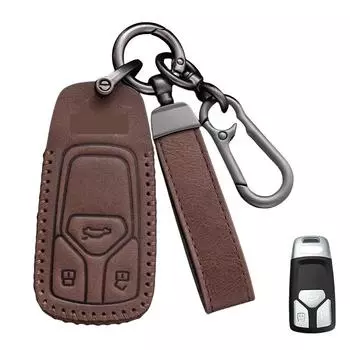 Новый мягкий чехол для автомобильного дистанционного ключа для A4 A4L A5 Q5 Q7 TT TTS 8S B9 2016 2017 2018 аксессуары для защиты автомобильного ключа коричневый