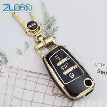 Новый мягкий чехол для автомобильного ключа из ТПУ, чехол-брелок для A1 A3 A6 A6L Q2 Q3 Q7 TTS R8 S6 RS3, защитный брелок, автомобильные аксессуары Gold Style белый