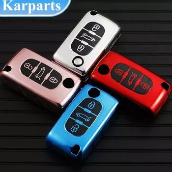 Новый мягкий чехол для дистанционного ключа из ТПУ для Peugeot 107 207 307 308 407 607 3008 5008 для Citroen Xsara Picasso C5 C6 C8 без ключа 2 Buttons белый