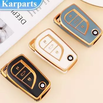 Новый мягкий чехол для ключей из ТПУ, полное покрытие для Toyota Highlander RAV4 Izoa CHR Levin Camry Corolla Reiz, защитный чехол с 3 кнопками красный