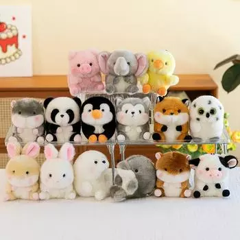 Новый мягкий и милый сферический плюшевый кулон в виде панды, кукла-кролик, брелок на рюкзак в виде розовой свиньи, подарок на событие 13cm 0.1kg