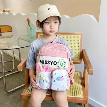 Новый мягкий милый детский рюкзак с кроликом, модный милый рюкзак с мультяшным рисунком, милая сумка для детского сада жёлтый