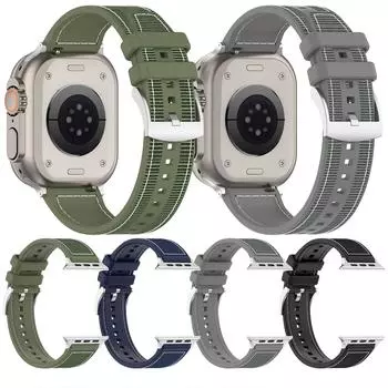 Новый мягкий силиконовый ремешок для Apple Watch Ultra 2, 49 мм, 9, 8, 7, 45 мм, 41 мм, браслет iWatch series 6, 5, 4, 3 SE, 44 мм, 42 мм, 40 мм, 38 мм 38/40/41mm зелёный