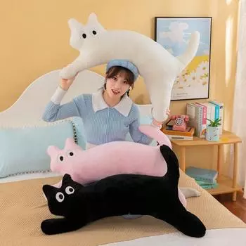 Новый мультфильм Дофамин Длинная кошка Подушка Милая Спящая Нога Кукла Плюшевая Игрушка Подарок На День Рождения для Женщин 100cm 0.6kg