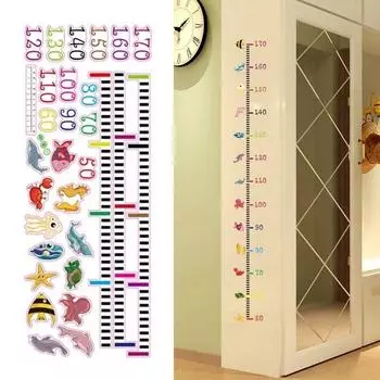 Новый мультяшный морской животный рост детей диаграмма ПВХ стикер на стену