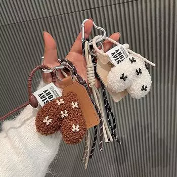 Новый мультяшный плюшевый бант любовь кулон брелки для женщин Y2K сумка подвесные украшения подарок украшения аксессуары