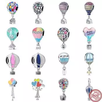 Новый муранское стекло воздушный шар дом блестящий кулон подходит оригинальные подвески браслет бусины S925 серебро DIY ювелирные изделия подарок