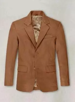 Новый мужской блейзер чистого загара ручной работы из натуральной кожи ягненка формальный стильный модный S дубильная кора