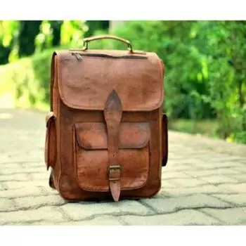 Новый мужской большой рюкзак из натуральной винтажной кожи, коричневый дорожный рюкзак, сумка для ноутбука 11 x 15 in коричневый