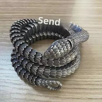 Новый мужской браслет из чешуи змеи в европейском и американском стиле - модный аксессуар для мотоцикла Retro 50cm