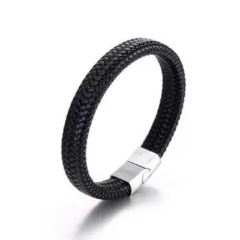 Новый мужской браслет из грубой кожи - плетение из веревки для рук