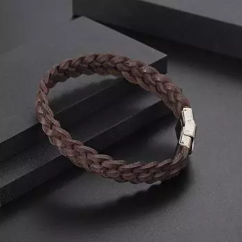 Новый мужской браслет из кожи - браслет из веревки на руку. Простой браслет с атмосферной шириной. 21