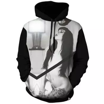 Новый мужской и женский 3D цифровая печать модный бренд забавный вечерний сценический костюм толстовка с капюшоном повседневный свободный S